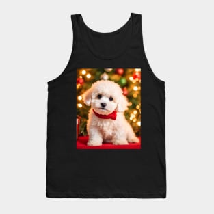 Bichon Frise Puppy with Christmas Gifts Tank Top